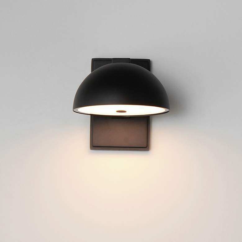 Image 3 Cauldron 7" LED Outdoor Wall Sconce Black more views