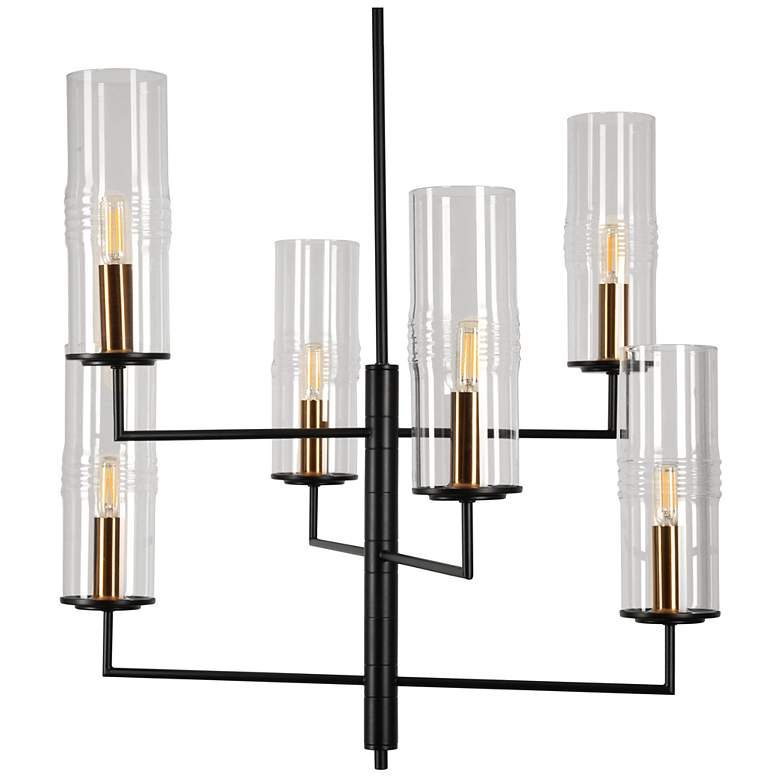 Image 5 Caulford 25" Wide 6-Light Black & Gold Chandelier more views