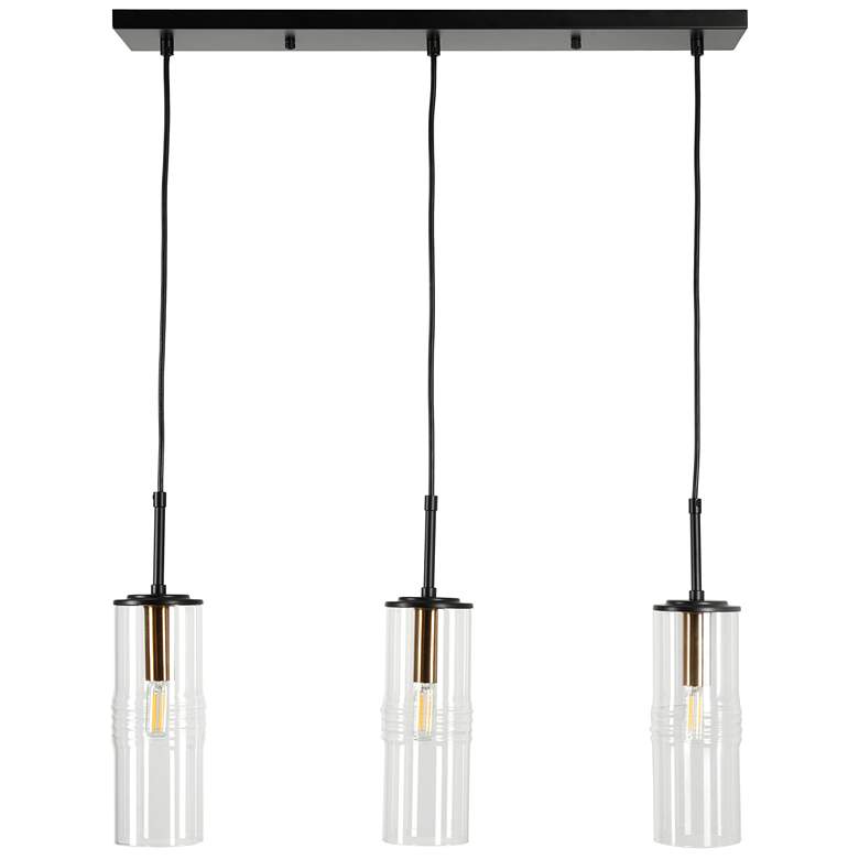 Image 1 Caulford 28" Wide 3-Light Black Island Light