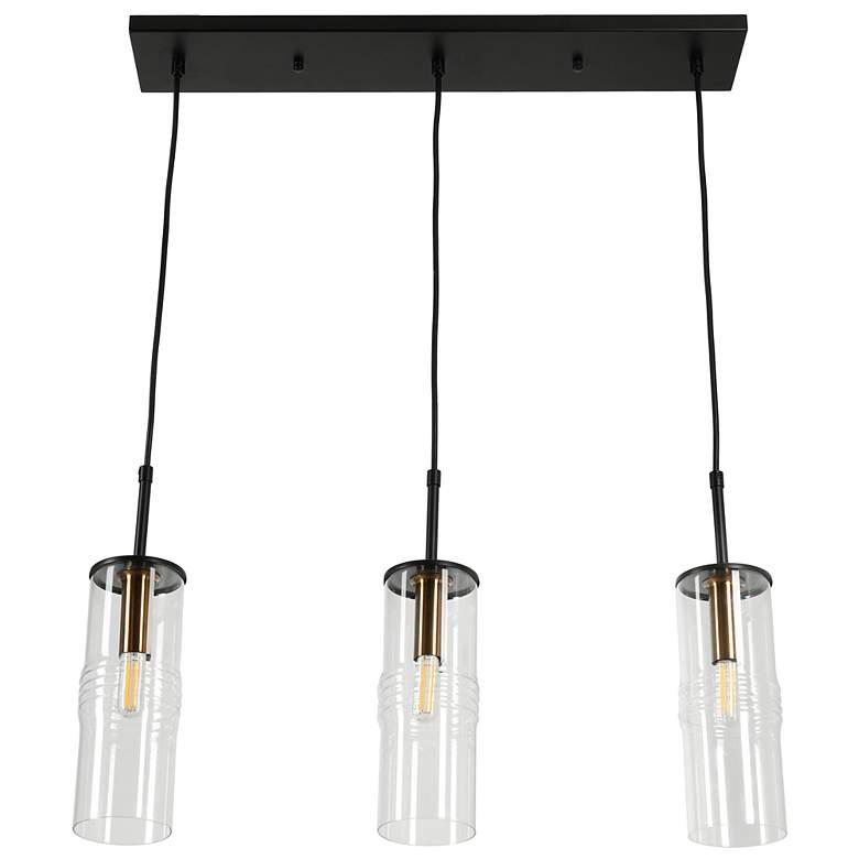 Image 4 Caulford 28" Wide 3-Light Black Island Light more views
