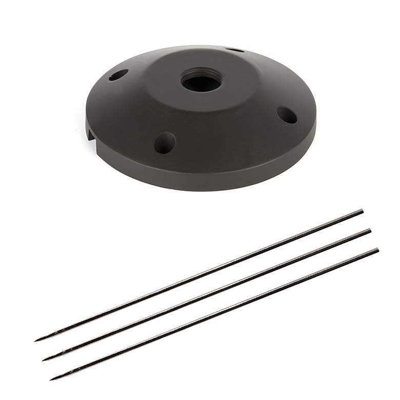 Image 1 Cava 4 1/2" Wide Bronze Landscape Surface Mount Flange/Stake