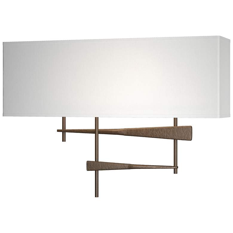 Image 1 Cavaletti 11.5" High Bronze Sconce With Natural Anna Shade