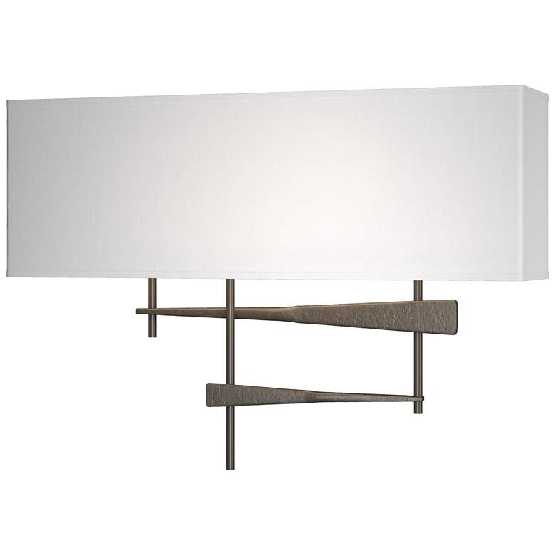 Image 1 Cavaletti 11.5" High Dark Smoke Sconce With Natural Anna Shade