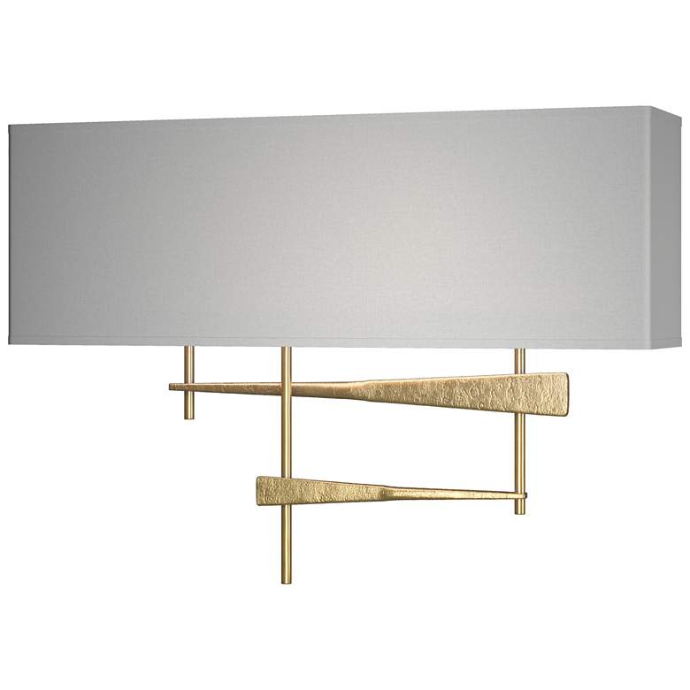 Image 1 Cavaletti 11.5" High Modern Brass Sconce With Light Grey Shade
