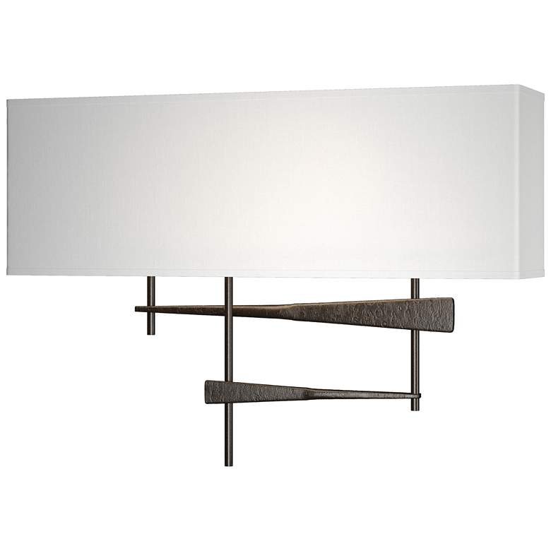 Image 1 Cavaletti 11.5" High Oil Rubbed Bronze Sconce With Natural Anna Shade