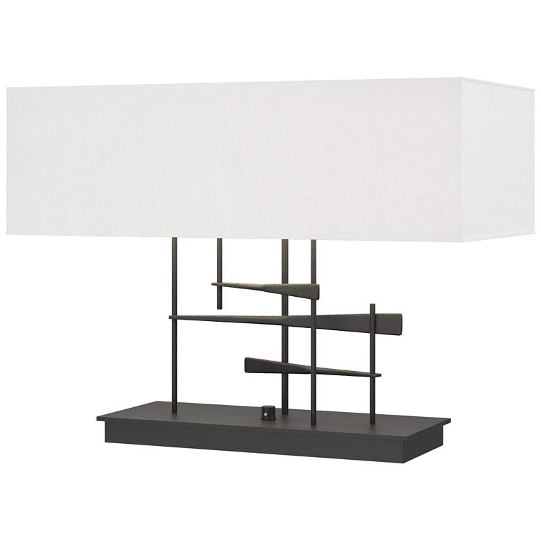 Image 1 Cavaletti 15.3" High Black Table Lamp With Natural Anna Shade