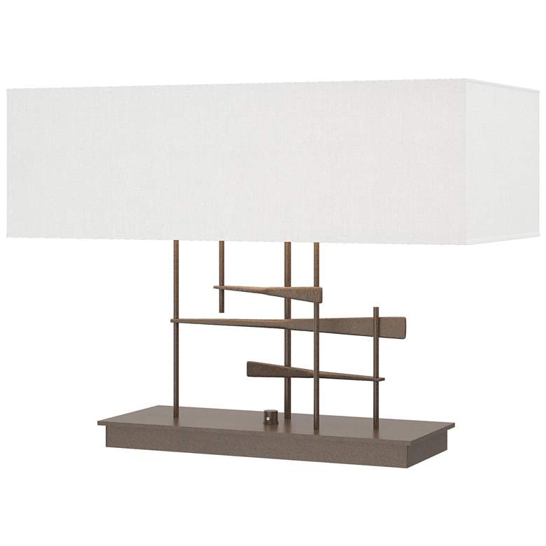 Image 1 Cavaletti 15.3" High Bronze Table Lamp With Natural Anna Shade