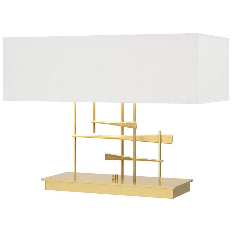 Image 1 Cavaletti 15.3" High Modern Brass Table Lamp With Natural Anna Shade