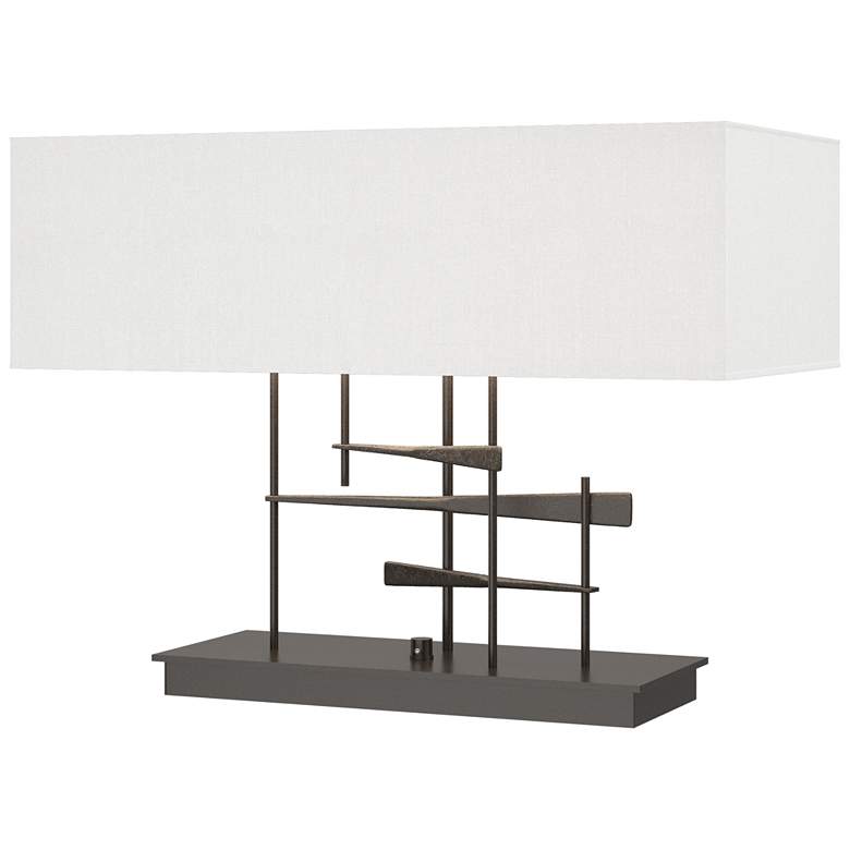 Image 1 Cavaletti 15.3"H Oil Rubbed Bronze Table Lamp With Natural Anna Shade