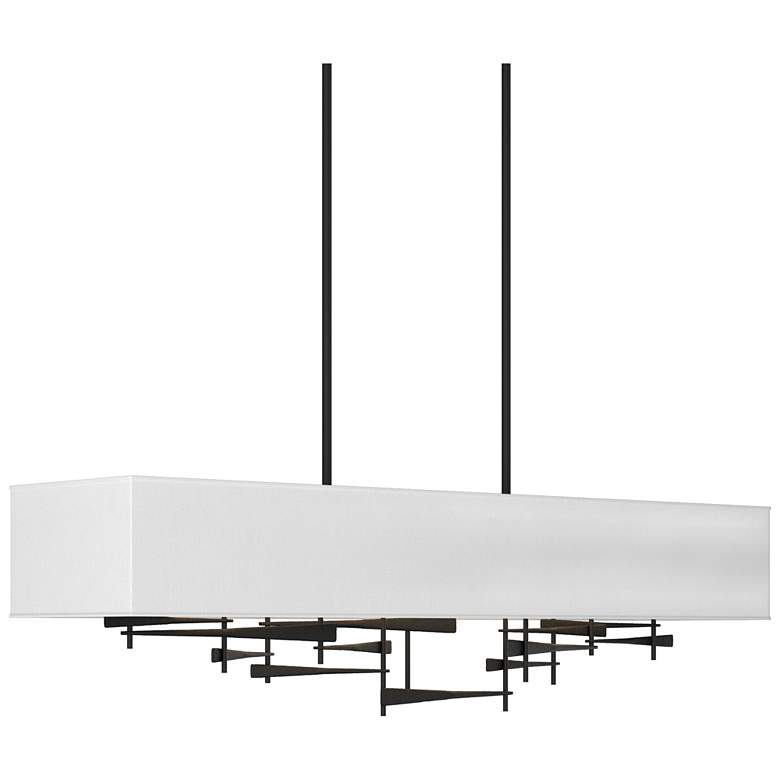 Image 1 Cavaletti 42" Wide Black Pendant With Natural Anna Shade