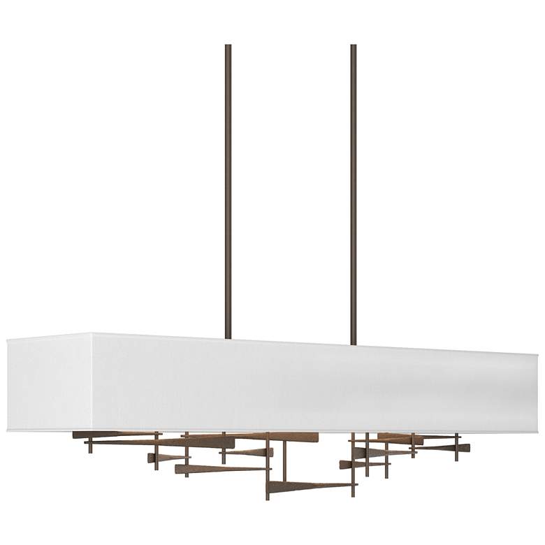 Image 1 Cavaletti 42" Wide Bronze Pendant With Natural Anna Shade