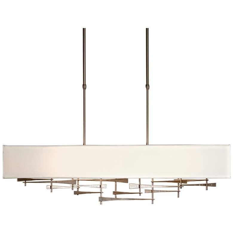 Image 1 Cavaletti 42" Wide Dark Smoke Pendant With Natural Anna Shade