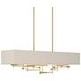 Cavaletti 42" Wide Modern Brass Long Pendant With Flax Shade