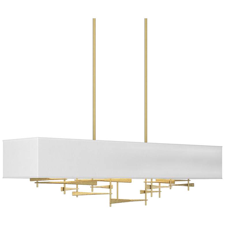 Image 1 Cavaletti 42" Wide Modern Brass Pendant With Natural Anna Shade