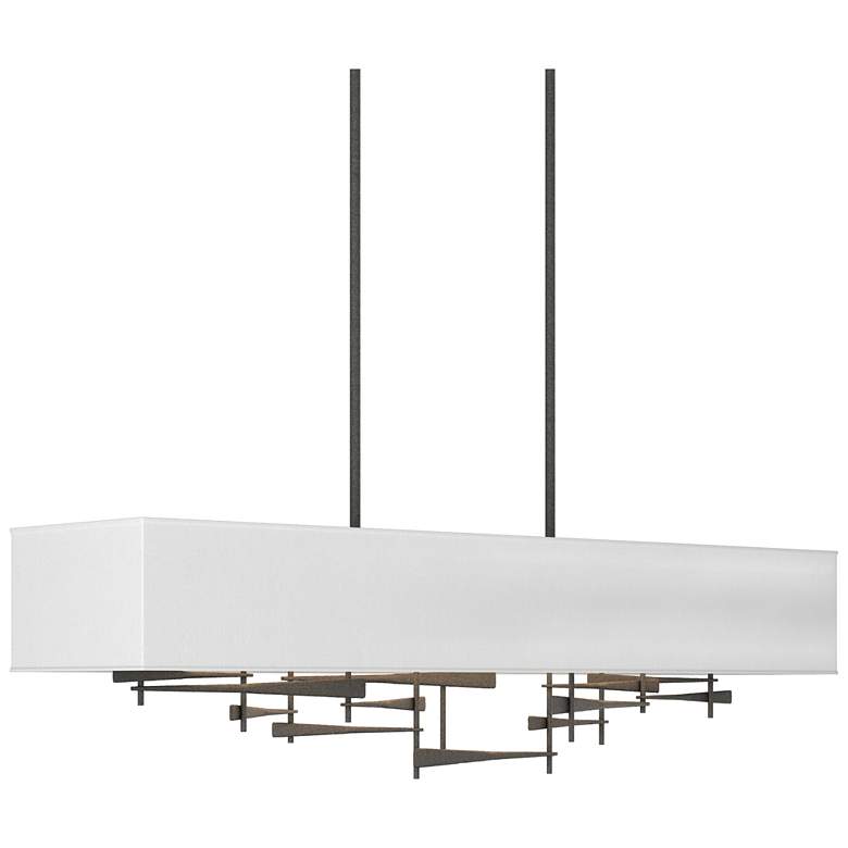 Image 1 Cavaletti 42" Wide Natural Iron Pendant With Natural Anna Shade