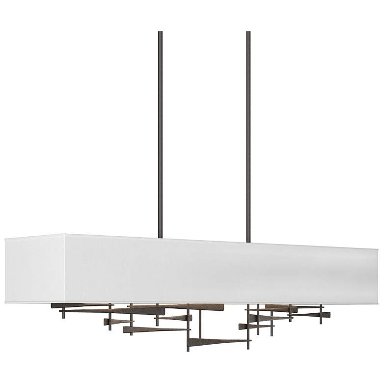 Image 1 Cavaletti 42" Wide Oil Rubbed Bronze Pendant With Natural Anna Shade