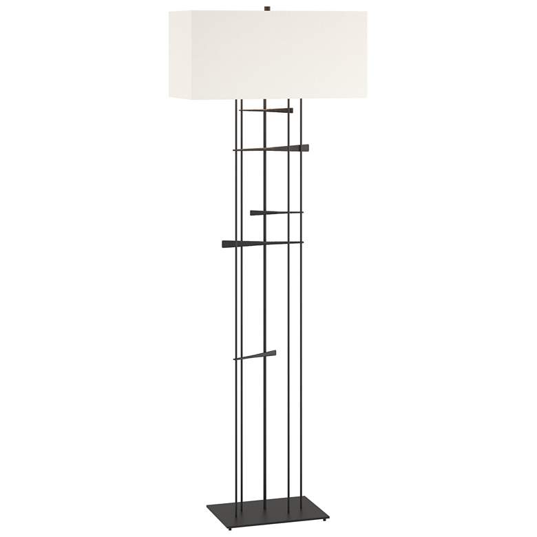 Image 1 Cavaletti 65.2 inch High Black Floor Lamp With Natural Anna Shade