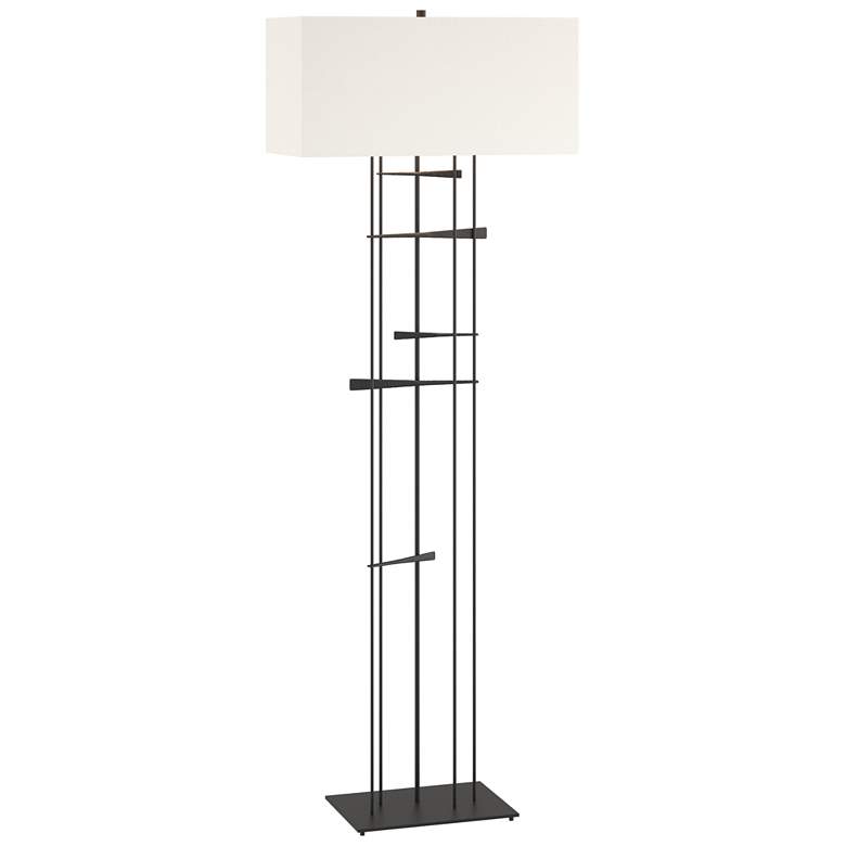 Image 1 Cavaletti 65.2" High Black Floor Lamp With Natural Anna Shade