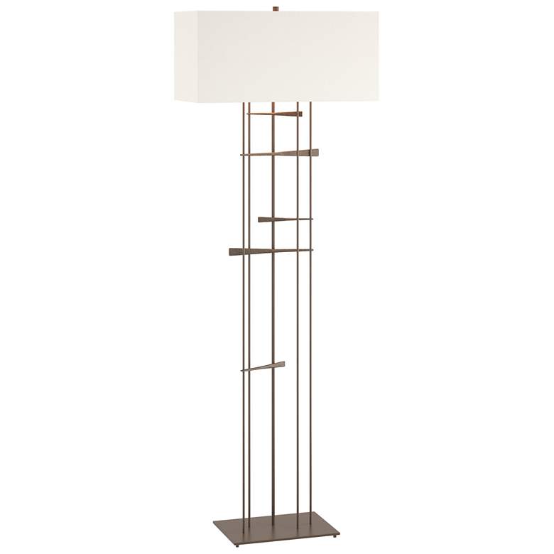 Image 1 Cavaletti 65.2 inch High Bronze Floor Lamp With Natural Anna Shade