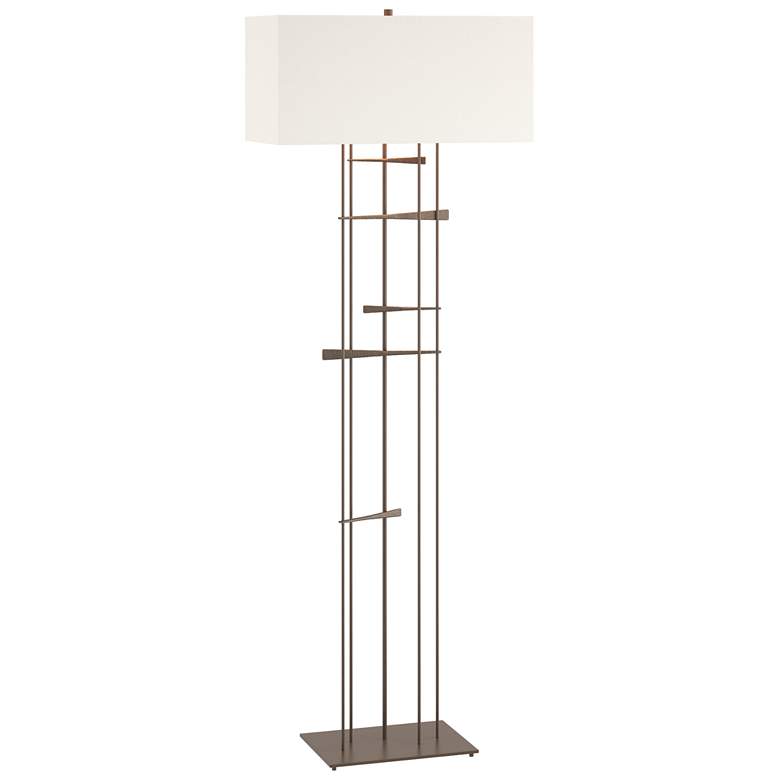 Image 1 Cavaletti 65.2" High Bronze Floor Lamp With Natural Anna Shade