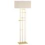 Cavaletti 65.2" High Modern Brass Floor Lamp With Flax Shade