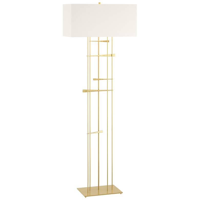 Image 1 Cavaletti 65.2 inch High Modern Brass Floor Lamp With Natural Anna Shade