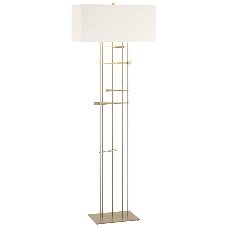 Image 1 Cavaletti 65.2" High Soft Gold Floor Lamp With Natural Anna Shade
