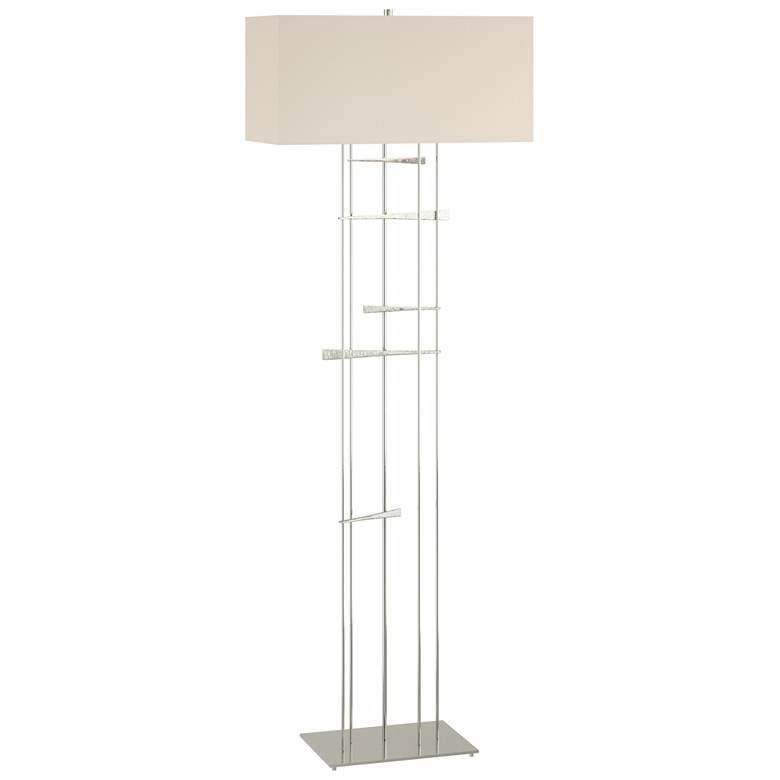Image 1 Cavaletti 65.2" High Sterling Floor Lamp With Flax Shade