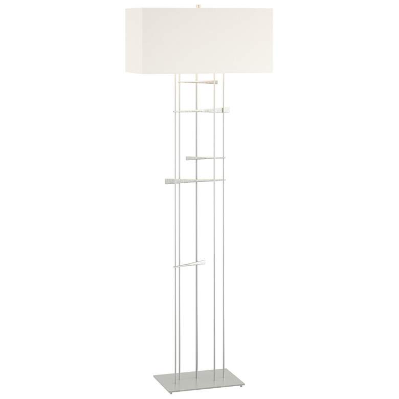 Image 1 Cavaletti 65.2 inchH Vintage Platinum Floor Lamp With Natural Anna Shade