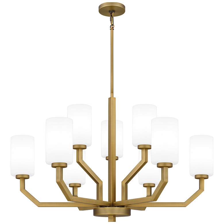 Image 1 Cavalier 9-Light Aged Brass Chandelier