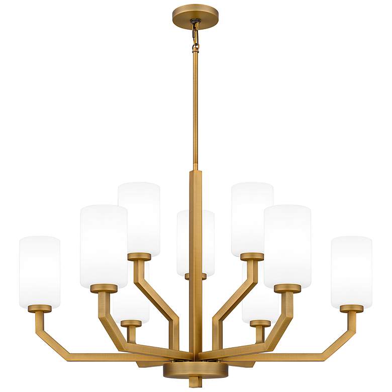 Image 1 Cavalier 9-Light Aged Brass Chandelier