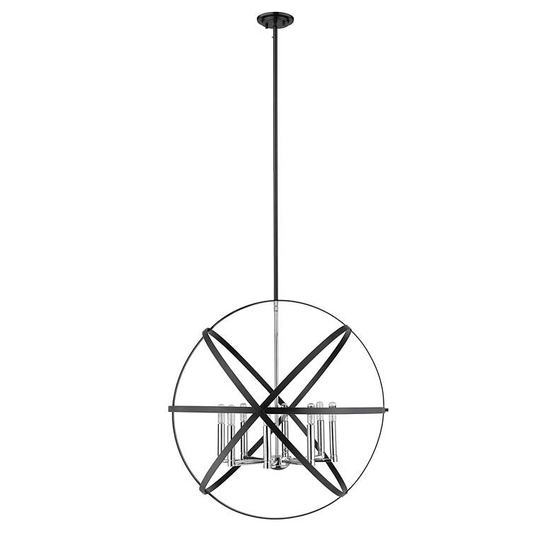 Image 4 Cavallo by Z-Lite Hammered Bronze + Olde Brass 8 Light Chandelier more views