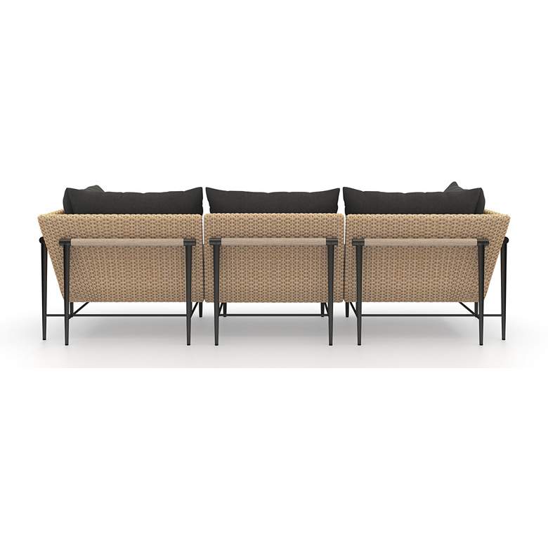 Image 3 Cavan Charcoal Fabric and Natural 3-Piece Outdoor Sectional more views