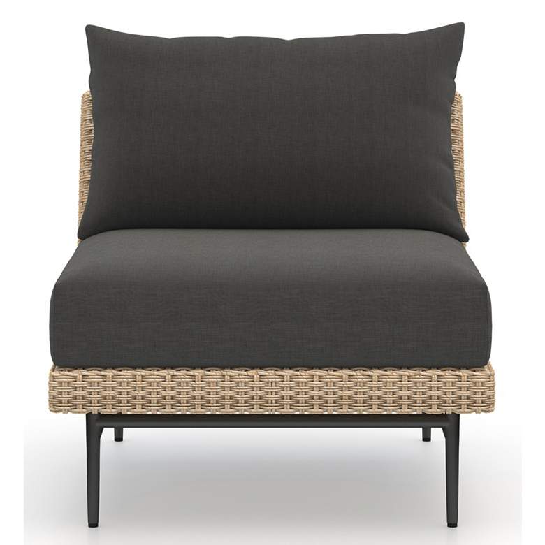 Image 5 Cavan Charcoal Fabric and Natural Woven Outdoor Chair more views