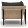 Cavan Charcoal Fabric and Natural Woven Outdoor Corner Chair