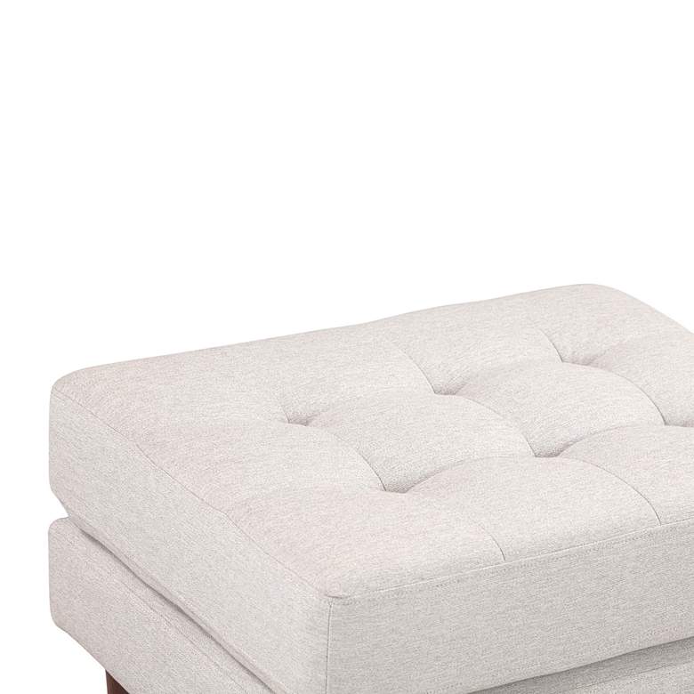 Image 2 Cave Beige Tweed Fabric Tufted Rectangular Ottoman more views