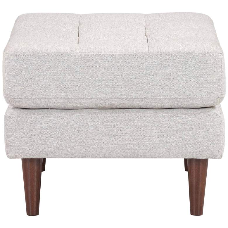 Image 4 Cave Beige Tweed Fabric Tufted Rectangular Ottoman more views