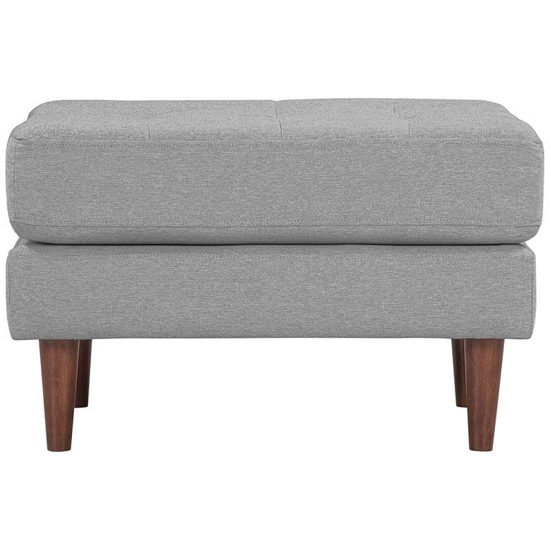Image 3 Cave Gray Tweed Fabric Tufted Rectangular Ottoman more views