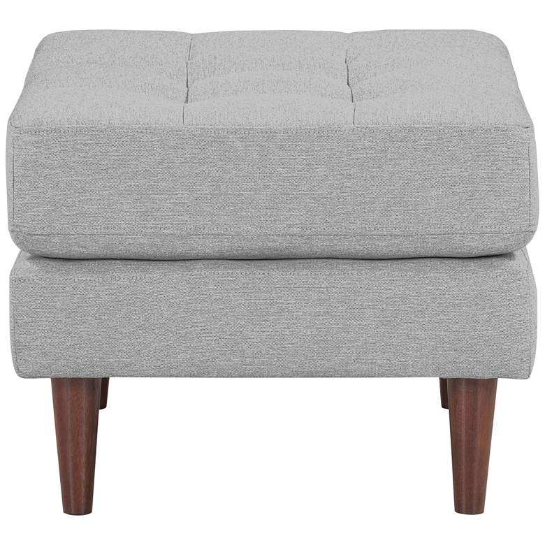 Image 4 Cave Gray Tweed Fabric Tufted Rectangular Ottoman more views