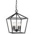 Cavelli 12" Wide Matte Black 4-Light Mini Pendant