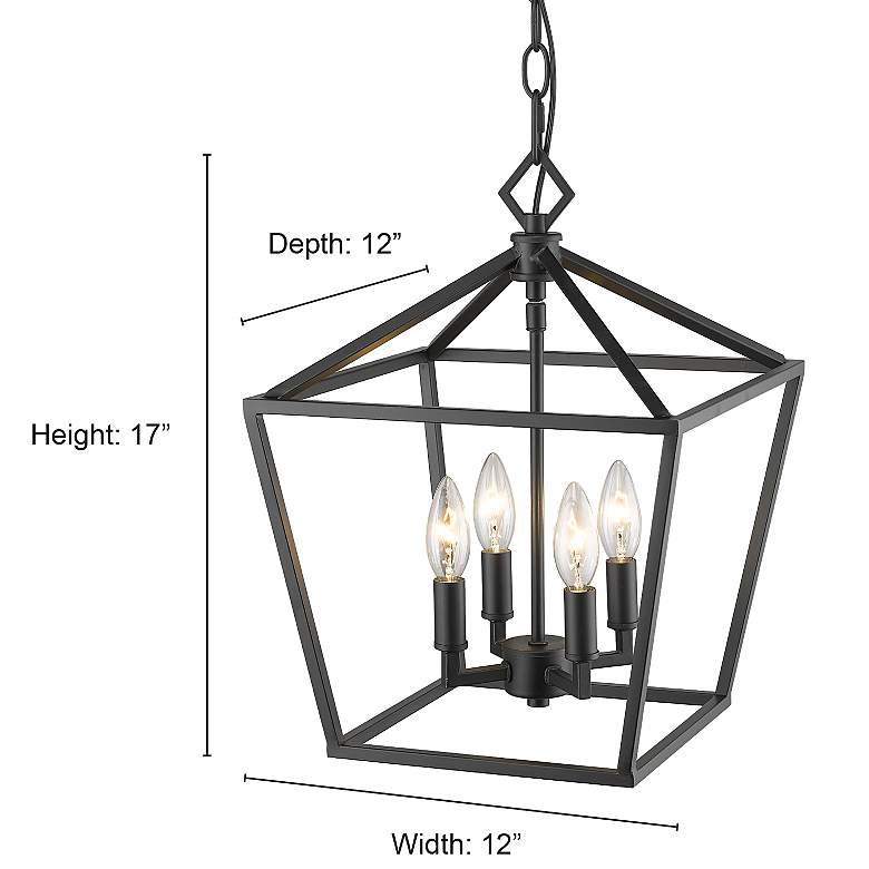 Image 3 Cavelli 12" Wide Matte Black 4-Light Mini Pendant more views
