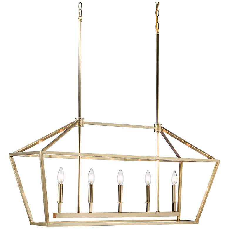 Image 3 Cavelli 40" Wide Modern Gold 5-Light Island Pendant