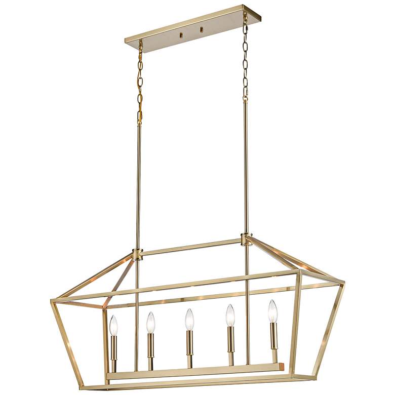 Image 6 Cavelli 40" Wide Modern Gold 5-Light Island Pendant more views
