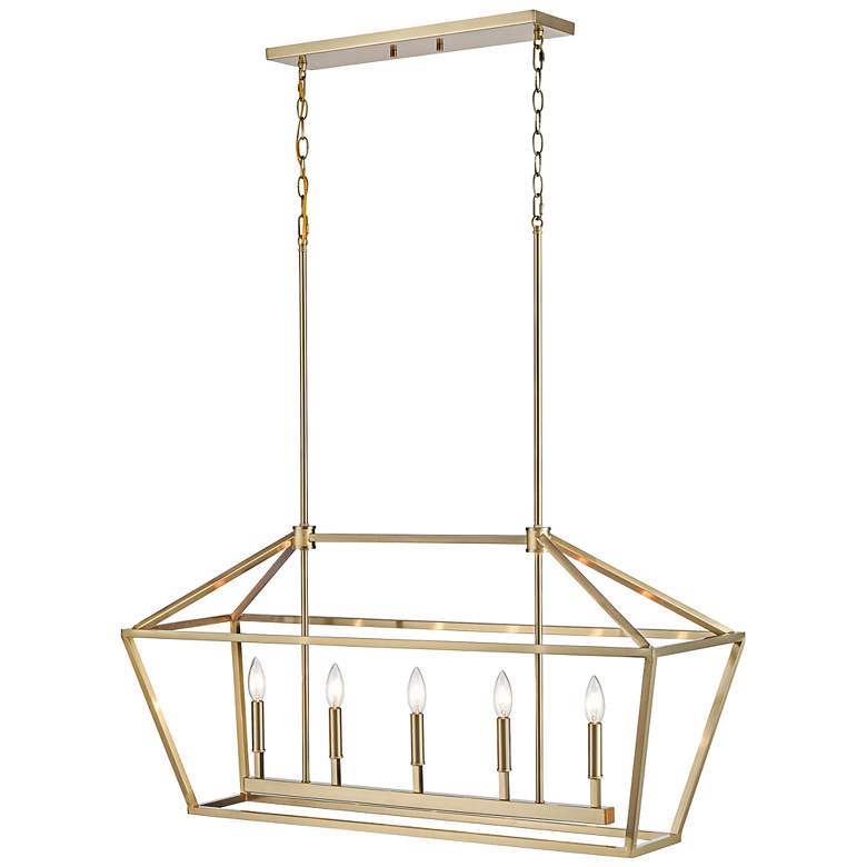 Image 7 Cavelli 40" Wide Modern Gold 5-Light Island Pendant more views