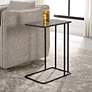 1_Cavern 18" Wide Black Bluestone Rectangular Accent Table