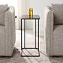 3_Cavern 18" Wide Black Bluestone Rectangular Accent Table more views