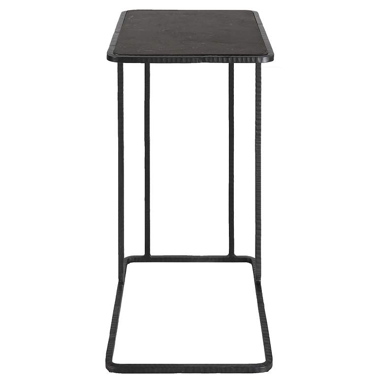 Image 5 Cavern 18" Wide Black Bluestone Rectangular Accent Table more views
