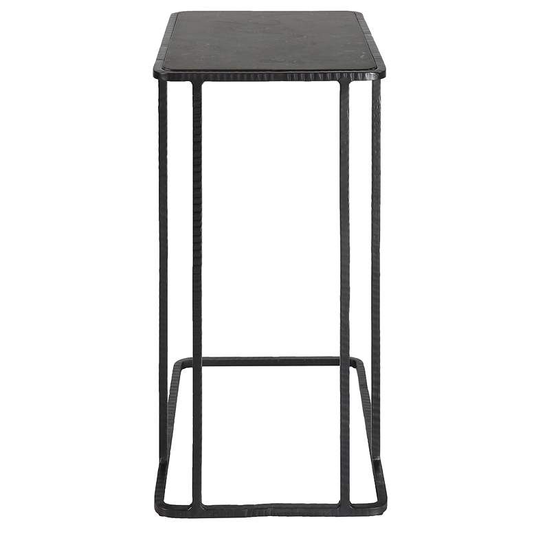 Image 6 Cavern 18" Wide Black Bluestone Rectangular Accent Table more views