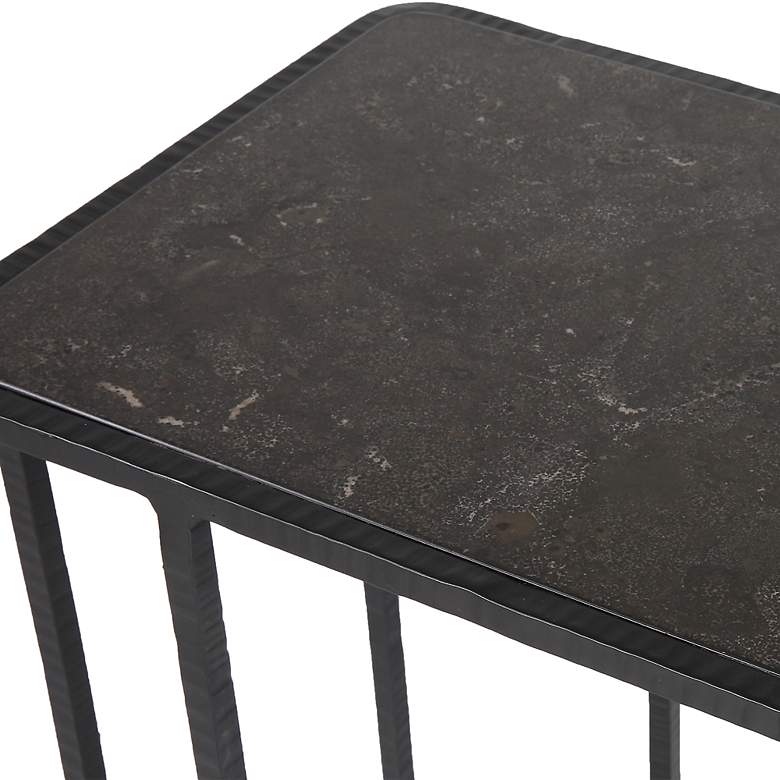 Image 7 Cavern 18" Wide Black Bluestone Rectangular Accent Table more views