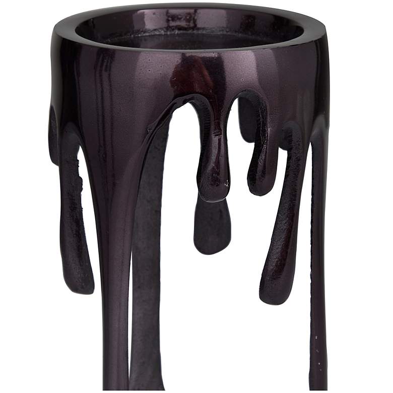 Image 3 Cavi Polished Black Dripping Pillar Candle Holders Set of 3 more views